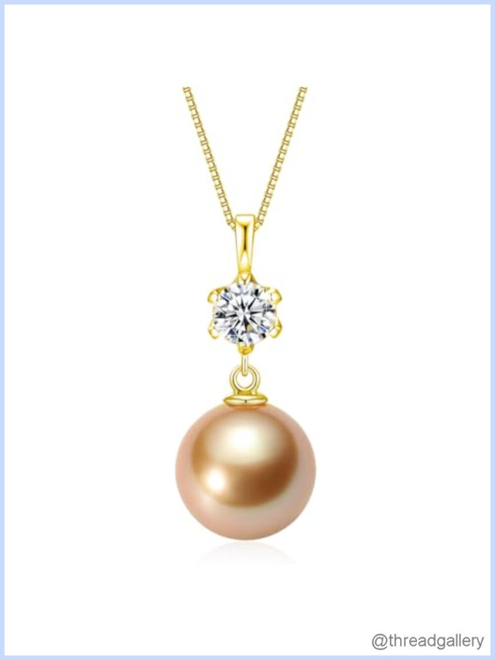 12-13mm Cultured Pearl Pendant Necklace 925 Sterling Silver CZ